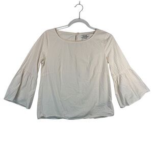 Madewell Striped Bell Sleeve Blouse Cotton Top Boho‎ Romantic XS